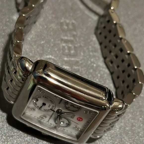 MICHELE Ladies Deco Mother of Pearl Dial Chronograph Stainless Steel - Picture 5 of 14